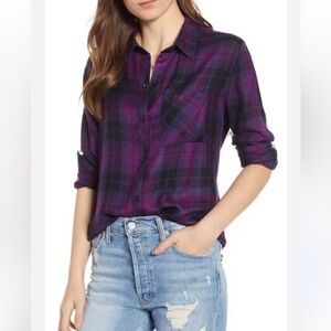 • Rails • Women’s Hunter Plaid Shirt in Magenta Iris Black
Purple button Down L